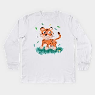 Cute little feline Kids Long Sleeve T-Shirt